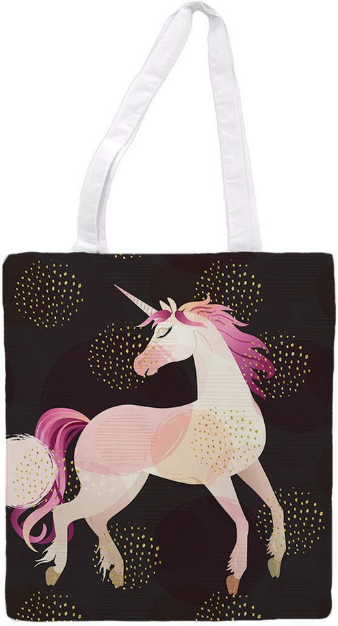 Premium Womens Tote Bag - Black Unicorn Style - Light Weight Sports Gym bag || Lunch bag || Yoga || Shopping bag || Travel Bag for Women || Washab...