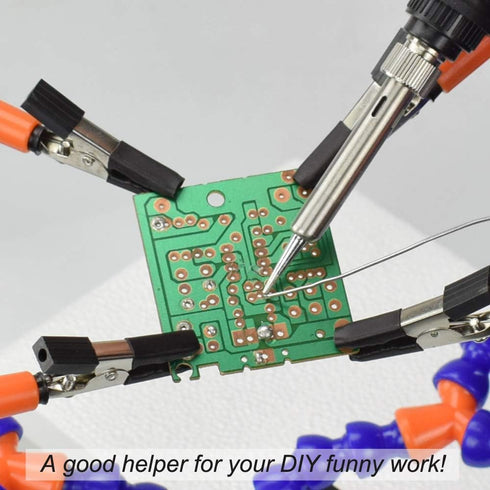 Helping Hands Third Hand Soldering 4 Arms with Adjustable Vise Tabletop-Clamp Base Perfect for Pcb Repair, Jewelry Solder Holder (N-Y4BE-SY9)...