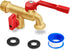 Boltigen Brass Outdoor Double Taps Water Faucet, 3/4 GHT Wall Mounted Garden Water Ball Valve Splitter, Frost-Proof Outside Spigot Faucet for Outd...