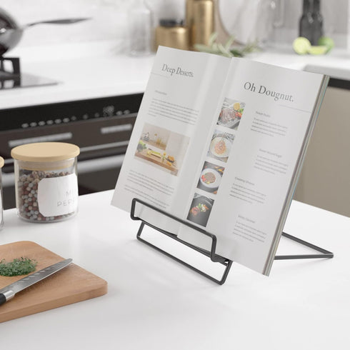 Cookbook Stand Holder for Kitchen Counter,Recipe Book Stand for Reading Hands Free(Black)...