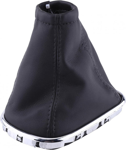 Gear Shift Stick Cover,Black with Chrome Frame PU Leather Car Gear Shift Knob Cover Gaiter Boot Replacement for Cruze 2008-2012...