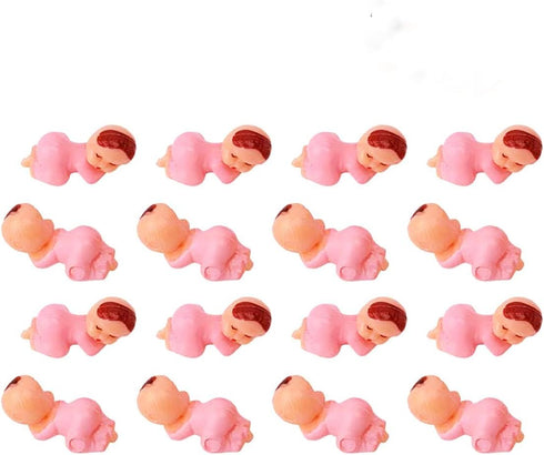 72pcs Mini Plastic Baby Favor Supplies for Baby Shower and Ice Cube Game, 1 Inch Party Cake King Cake Babies King Cake Baby (Pink)...