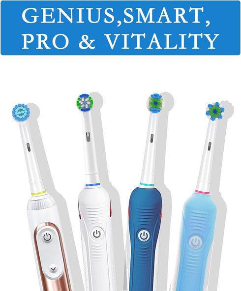 Replacement Toothbrush Heads, 16 Pack, Fits Oral B Braun, Soft Bristles, 4 Color Options, Universal Compatibility, Premium Quality, For Pro1000/30...