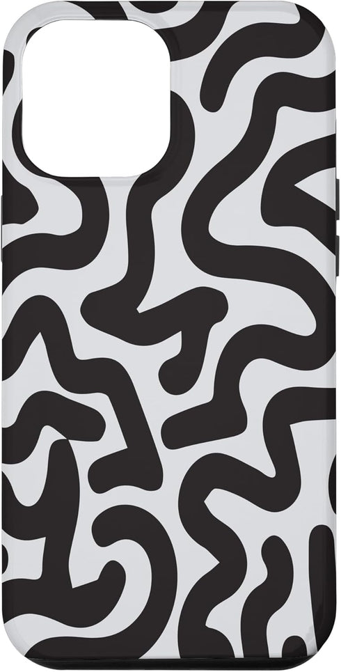 iPhone 14 Pro Max Black + White Abstract Pattern strengthen baby's brain power Case...