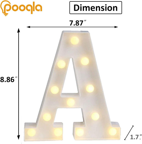 Pooqla LED Marquee Letter Lights Sign, Light Up Alphabet Letter for Home Party Wedding Decoration A...