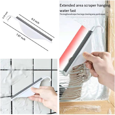 2Pcs Mini Squeegee with Hanging Hook, Bathroom Shower Mirror Squeegee for Tiles, Silicone Small Kitchen Countertop Sink Squeegee, Water Wiper Scra...