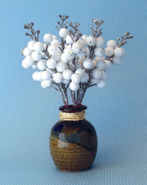 OLYPHAN Winter Berry Picks/White Holiday Berries Pick/Decorative Christmas Artificial Berry Stems for Wreaths, Garland, Crafts DIY Ornaments/Xmas ...