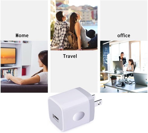 USB Wall Plug 10 Pack, UorMe 1A 5V Single Port Wall Charger Power Adapter Cube Block Box for iPhone SE 14 Plus 13 12 Pro Xs XR X, Samsung Galaxy A...