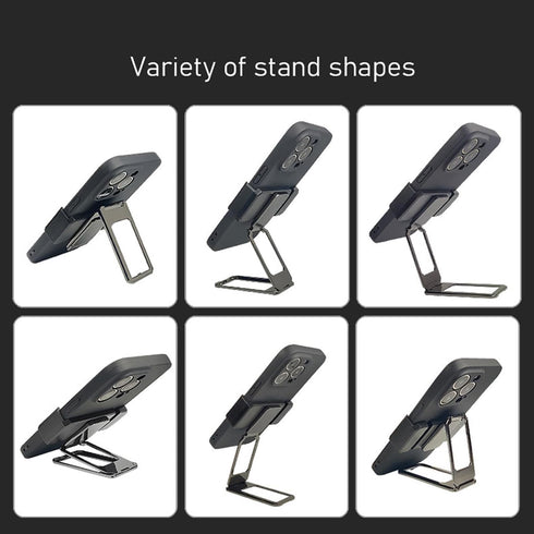 New Upgraded Back Clip Type 360 Folding Bracket, Back Clip Foldable Phone Holder, Metal Multi-Angle for Phone Back Grip Compatible with All Types ...