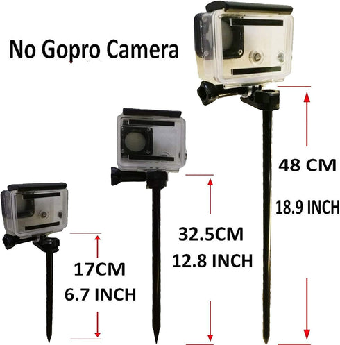Pmsanzay Cameras Ground Spike Stick Mount | Adjustable Length | Adjustable Tilt 14-20 Ball Head Gopro,Trail Cameras ,Perfect the beach,woods,ski s...