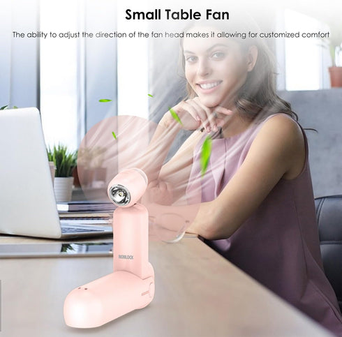 Portable Handheld Fan,4 IN 1 Personal Foldable Pocket Fan with Power Bank, Small Hand Fan with Flashlight,Mini Desk Fan with Table Lamp, Beach Tra...