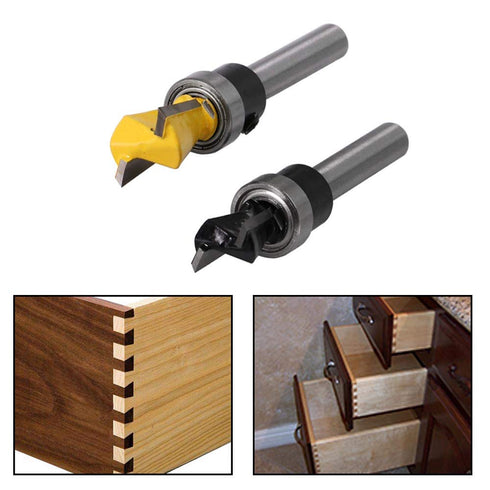 Wolfride 2Pcs Dovetail Router Bits 1/4 Inch Shank Dovetail Joint Router Bit Set with Bearing for Woodworking Cutter...
