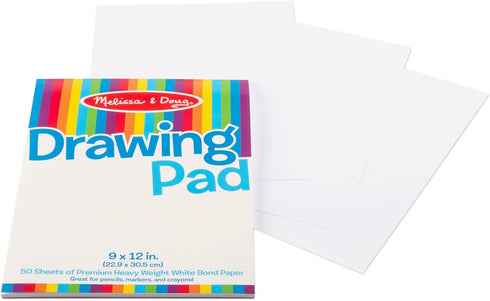 Melissa & Doug Drawing Paper Pad (9 x 12 inches) - 50 Sheets, 3-Pack - FSC Certified...