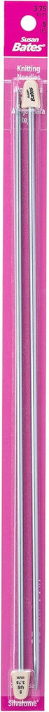 Susan Bates 11114-5 14-Inch Silvalume Single Point Knitting Needle, 3.75mm, Steel Grey...