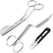 Set Of 2 6" Double Bent Curved Machine Embroidery And Applique Duckbill Scissors With Thread Cutter Nipper Black...