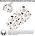 Cute Cow Print Swaddle Blanket Hat Set for Boys Girls, Soft Cow Newborn Sleeping Sack Receiving Blanket Shower Gift...