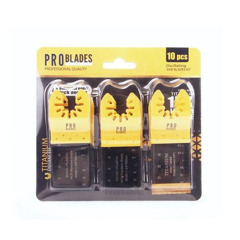 10 Pcs Oscillating Saw Blades: Premium Metal Cutting Kit for Versatile Multi-Tool Use - includes 3 Titanium Durable Blades for Metal, Nails, Wood,...