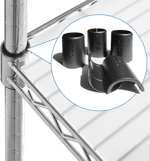 Wire Shelf Clips - 28 Pack Plastic Metal Shelf Clips, 1 Inch Wire Shelf Clips for 1" Post, Black Wire Shelving Clips- Shelving Sleeves Replacement...