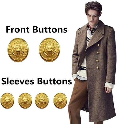 14pcs Gold Blazer Buttons for Suits Blazers Sport Coats 20mm 15mm Metal Shank Blazer Buttons Set for Sewing Coats Suits Blazers (MB20110)...
