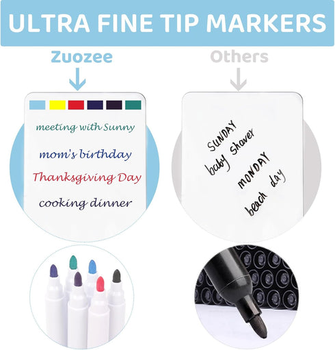 2 Pack Magnetic Dry Erase White Board for Fridge, Small Whiteboards with 6 Markers and 1 Eraser for Refrigerator, Mini Notepads for Kids and Stude...