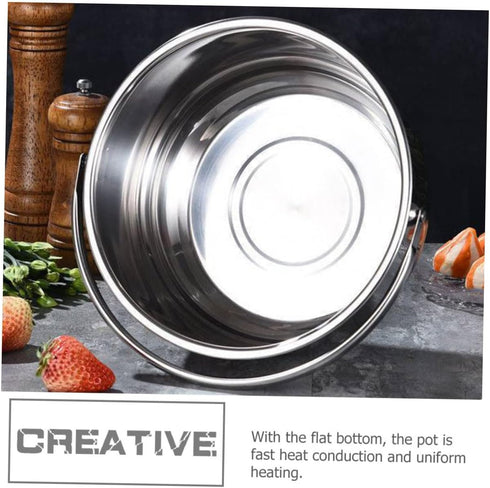 Stainless Steel Cooking Pot Stainless Steel Mixing Bowls Steamer Pot Stainless Steel Cookware Mixing Pot Handle Soup Pot Handheld Mixing Bowl Pot ...