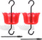 Ant Guard for Hummingbird Feeders, Hummingbird feeders for Outdoors Hanging, 2 Hooks with 2 Brushes, Transparent Plastic Ant Moat, Red...