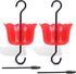 Ant Guard for Hummingbird Feeders, Hummingbird feeders for Outdoors Hanging, 2 Hooks with 2 Brushes, Transparent Plastic Ant Moat, Red...