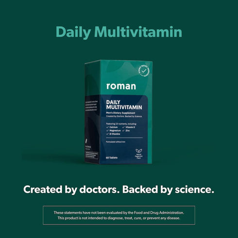 ROMAN Daily Multivitamin for Men | Supports Physical Activity, Brain + Heart Health, and Immune System with 23 Key Nutrients Including Calcium, Ma...