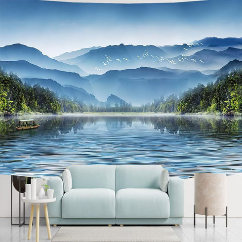 FENDROM Spring Nature Tapestry Wall Hanging Misty Mountain Forest River Landscape Tapestries Home Decor for Bedroom Living Room...