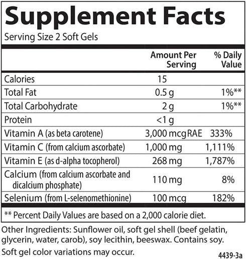 Carlson - ACES, Vitamins A, C, E + Selenium, Cellular Health & Immune Support, Antioxidant, 90 Softgels...