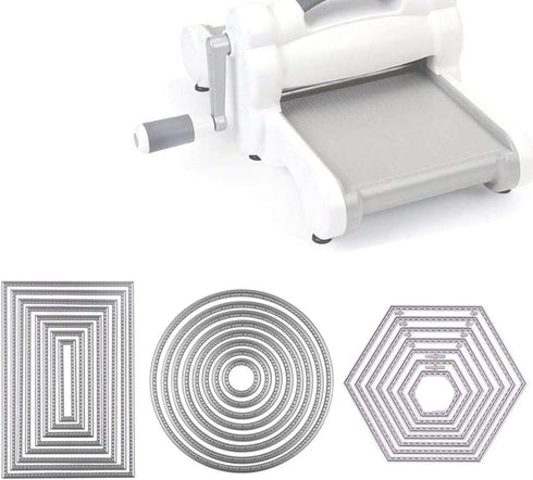 3 Sets Die Cuts Metal Cutting Dies Stencil,Sweetfamily 24 Pieces Nesting Dies for Card Making Scrapbooking Album Paper DIY Crafts?Rectangle,Circle...