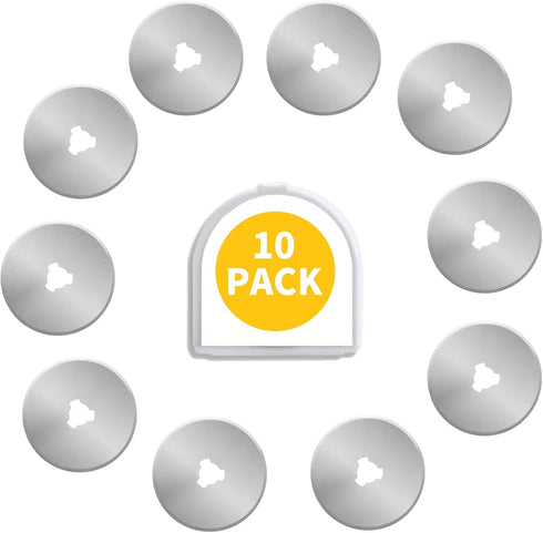 28mm Rotary Cutter Blades - 10 Pack Replacement Blades - Sharper Blades Have Better Cutting Effect, Great for Sewing, Quilting Supplies, Fabric an...