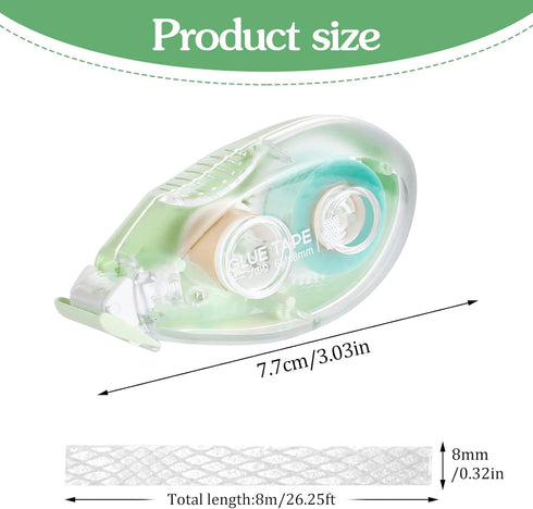 6 Pack Double Sided Tape Roll for Scrapbooking Supplies Permanent Double Sided Tape for Crafts Gift Wrapping Scrapbooking Glue Tape Roller Dispens...