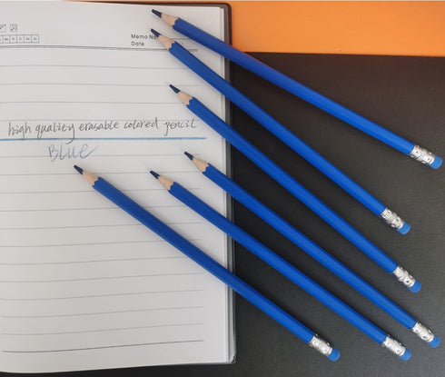 25pcs Checking Pencils advertising pencil Erasable Pencils Pre-Sharpened #2 HB with Eraser including a Free sharpener (Blue)...