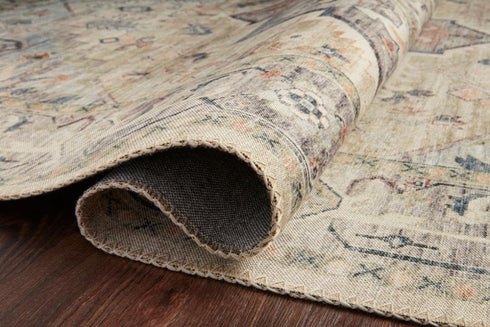 Loloi Hathaway Collection HTH-07 Multi/Ivory 2'-0" x 5'-0", .25" Thick Accent Rug, Soft, Durable, Printed, Modern, Low Pile, Non-Shedding, Easy Cl...