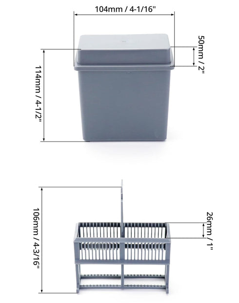QWORK Microscope Slides Staining Jar and Rack, 2 Pcs 24-Slots, Grey...