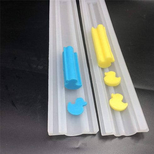 Little Rubber Duck Shaped Long Tube Silicone Mold Duckling Column Chocolate Candy Mold Handmade Candle Mold Embed Soap Making Supplies...