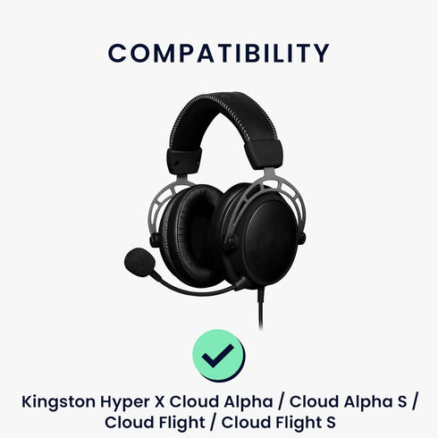 kwmobile Ear Pads Compatible with Kingston Hyper X Cloud Alpha/Cloud Alpha S/Cloud Flight/Cloud Flight S Earpads - 2X Replacement for Headphones -...