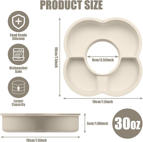 Snack Bowl with Lid for Stanley 30 oz Tumbler with Handle, Silicone Snack Tray Snack Ring for Stanley Cup Accessories, Suitable for Car Cup Holder...