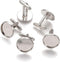Pandahall 20pcs Brass Men's Cufflinks Cuff Button Cabochons Frame Tray Bezel Cufflink Blanks Setting Tray: 16mm/0.63inch Platinum...