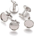 Pandahall 20pcs Brass Men's Cufflinks Cuff Button Cabochons Frame Tray Bezel Cufflink Blanks Setting Tray: 16mm/0.63inch Platinum...