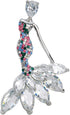 Gyn&Joy CZ jewelry Womens Crystal Rhinestone cubic zirconia Mermaid Brooch Pin...