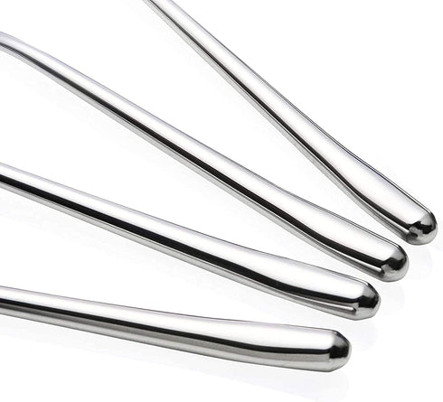 Stainless Steel Spoon,Long handle Great Circle Soup Spoons Korean Long Handled Soup Spoon,Stainless Steel Round handle Bar Spoons Silver Set of 4...