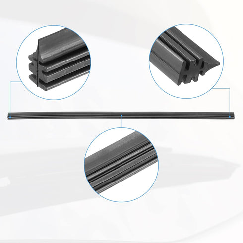 ACROPIX 14inch 6x10.6mm Universal Car Windshield Wiper Blades Refills Boneless Insert Strips Black - Pack of 4...