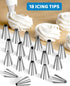 150 Pcs Piping Bags and Tips Set, Cakes Decorating Kit Supplies with 120 Pcs 12 Inch Piping Bags, 1 Reusable Pastry Bags, 18 Tips, 2 Couplers, 2 B...