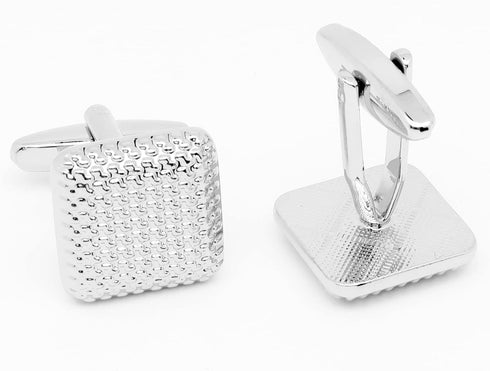 4 Colors Square Metal Cufflinks for Men with Gift Box Silver, Gold Plated, Black, Rose Gold Men Cuff Links for Wedding Dress Shirt Party Birthday ...