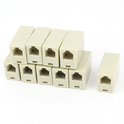 uxcell a15032500ux0584 8P4C RJ-11 Phone Line Cable Coupler Connector Socket Adapter (Pack of 10)...
