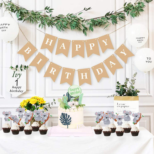 Mulukaya 24Pcs Koala Cupcake Toppers Cake Picks for Wild Animal Birthday Wedding Party Supplies...