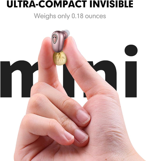 Smallest Single Tiny Mini Invisible Earbud Wireless Bluetooth Earpiece Earplug Discreet Hidden Ear Bud for Work Cell Phone, Small Bluetooth Headse...