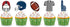 Football Sport Cupcake Toppers Cake Decorations Toppers Picks for Sport Themed Birthday Baby Shower Wedding Party Supplies 25PCS...